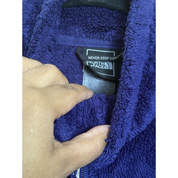 The North Face Logo Purple Fleece Full Zip High Neck Jacket Size Small Athleisur - Picture 4 of 7